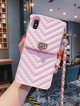 Luxurious Portable with Metal lanyard Phone Case For IPhone 11 Pro X XR XS Max All-inclusive Phone Cover For IPhone 6s 7 8 plus