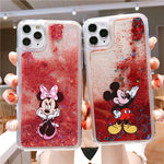 Cute Cartoon minnie phone case for iPhone X Xs Mas Xr 10 7 6 6s 8Plus11pro max 11 Love Heart Glitter Liquid Quicksand BackCover