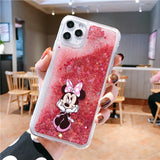 Cute Cartoon minnie phone case for iPhone X Xs Mas Xr 10 7 6 6s 8Plus11pro max 11 Love Heart Glitter Liquid Quicksand BackCover