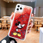 Cute Cartoon minnie phone case for iPhone X Xs Mas Xr 10 7 6 6s 8Plus11pro max 11 Love Heart Glitter Liquid Quicksand BackCover