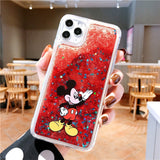 Cute Cartoon minnie phone case for iPhone X Xs Mas Xr 10 7 6 6s 8Plus11pro max 11 Love Heart Glitter Liquid Quicksand BackCover