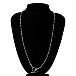 SHIXIN Punk Long Small Bead Choker Necklace for Women/Men Hip Hop Stainless Steel Chain Necklaces Decoration on the Neck Jewelry