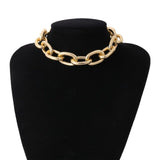 SHIXIN Punk Cuban Link Chain Choker Necklace for Women Egirl Collar Hip Hop Chunky Necklaces Short Chain on Neck Jewelry Collier