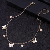 Gold Chain Butterfly Pendant Choker Necklace Women Statement Collares Bohemian Beach Jewelry Gift Collier Cheap