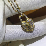 2020 new creative heart lock starry diamond pendant necklace fashion jewelry gift for girlfriend