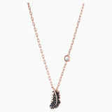 2020 Fashion Jewelry SWA New NAUGHTY Necklace Feather Shape Black Pavé Diamond Rose Gold Gold Chain Women's Luxury Jewelry Gift